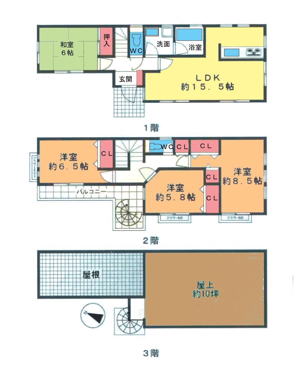 Floor plan. 19 million yen, 4LDK, Land area 105 sq m , Building area 102.68 sq m floor plan