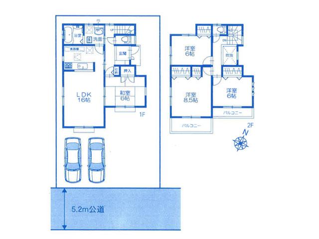 Floor plan. 21,800,000 yen, 4LDK, Land area 143.43 sq m , Building area 101.43 sq m