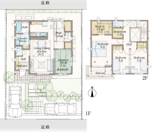 Floor plan. (7 Building), Price 45,100,000 yen, 3LDK, Land area 166.95 sq m , Building area 114.86 sq m
