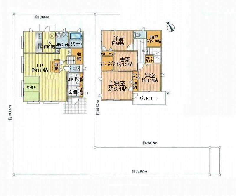Floor plan. 29,800,000 yen, 5LDK + S (storeroom), Land area 266.62 sq m , Building area 124.92 sq m