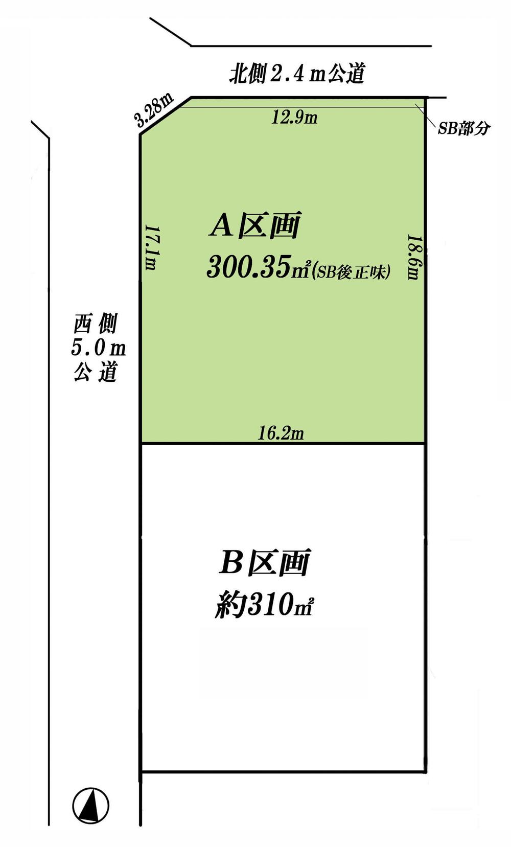 Compartment figure. Land price 8.5 million yen, Land area 300.35 sq m