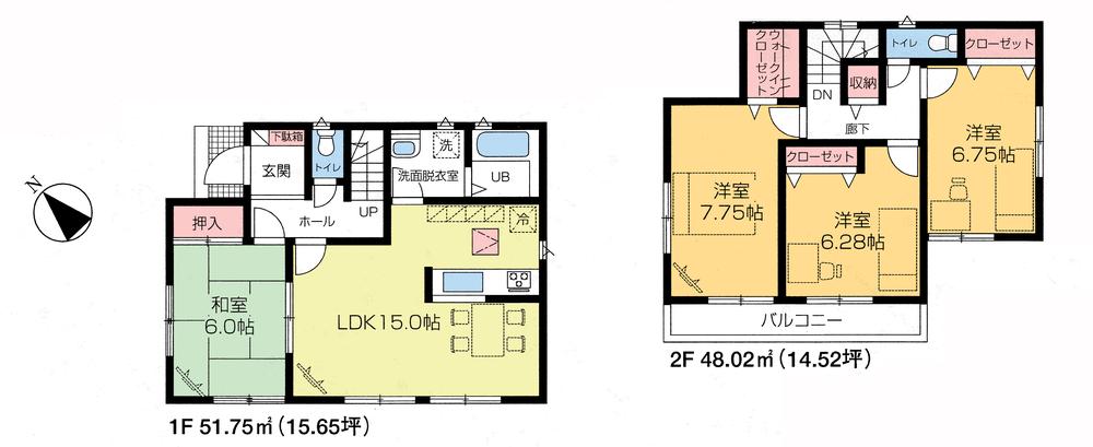 Floor plan. 26,800,000 yen, 4LDK, Land area 100.33 sq m , Building area 99.77 sq m floor plan