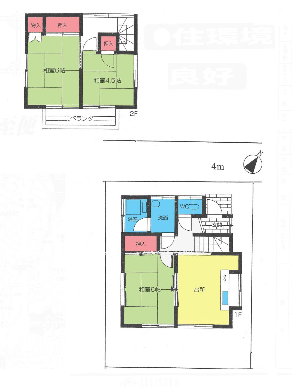 Floor plan. 5.8 million yen, 3DK, Land area 60.81 sq m , Building area 58.21 sq m floor plan