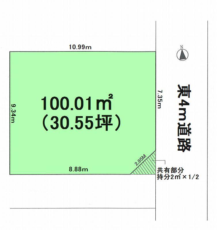 Compartment figure. Land price 11,350,000 yen, Land area 100.01 sq m