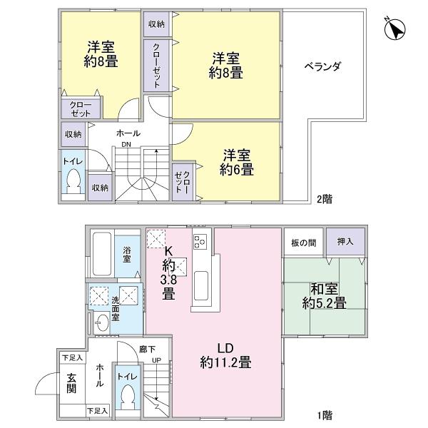 Floor plan. 29.5 million yen, 4LDK, Land area 126.39 sq m , Building area 98.95 sq m