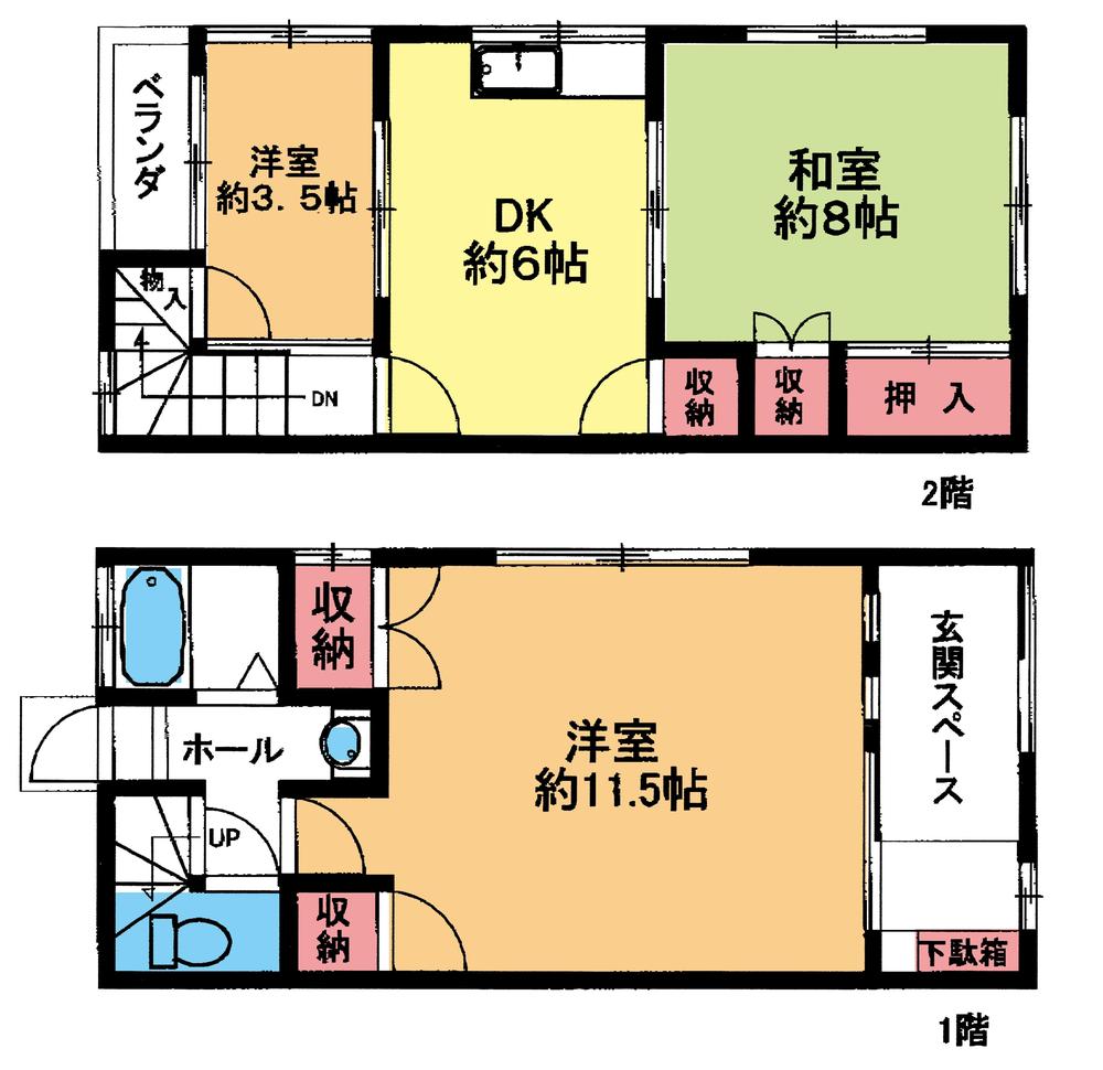 Floor plan. 8.5 million yen, 3DK, Land area 50 sq m , Building area 72.28 sq m floor plan