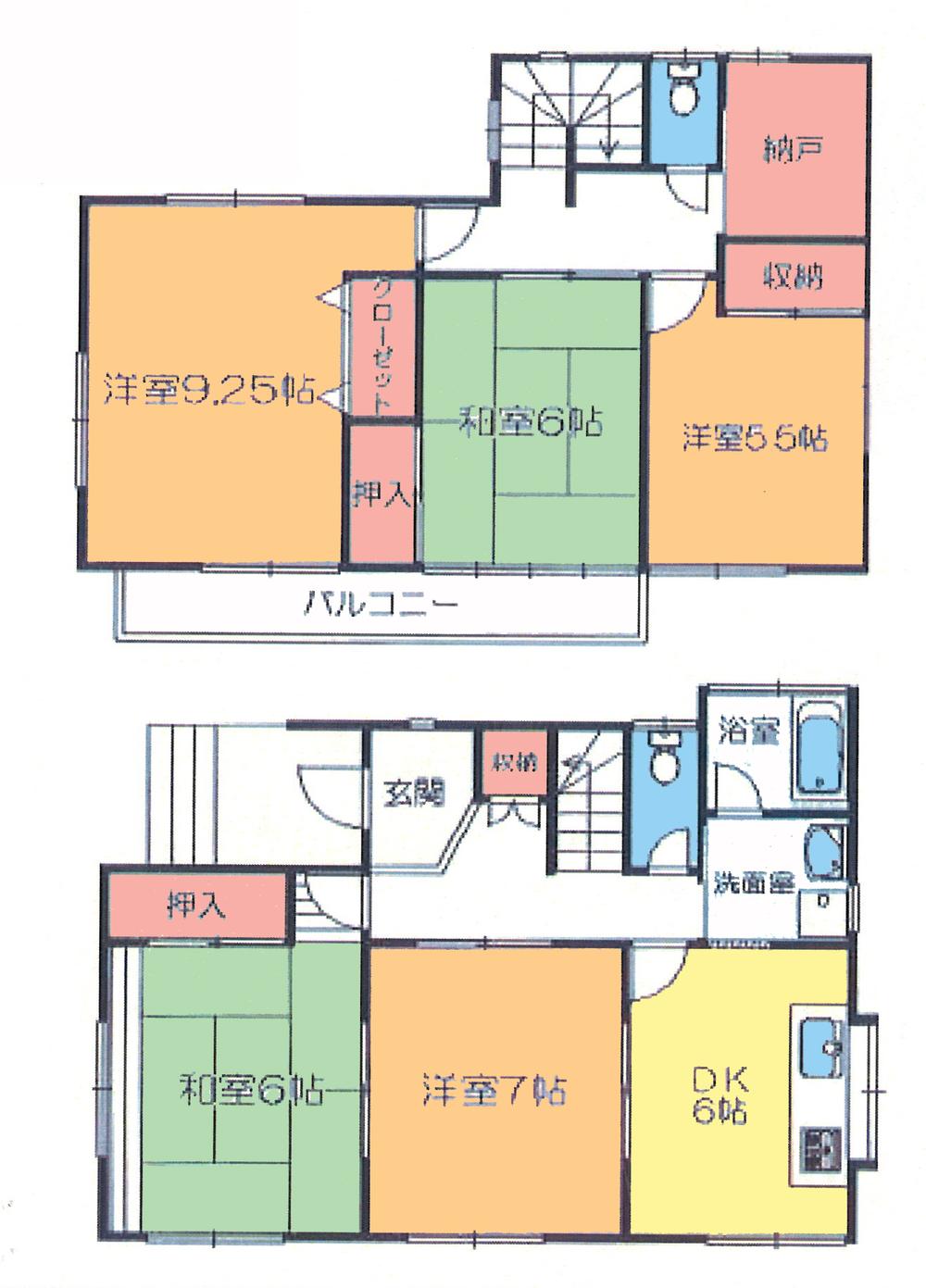 Floor plan. 15.5 million yen, 5DK, Land area 174.3 sq m , Building area 104.74 sq m floor plan