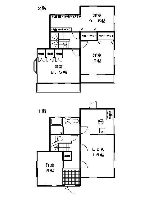 Floor plan. 27,800,000 yen, 4LDK, Land area 161 sq m , Building area 109 sq m