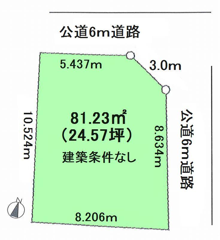 Compartment figure. Land price 10.8 million yen, Land area 81.23 sq m