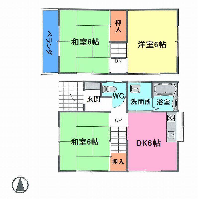Floor plan. 7,770,000 yen, 3DK, Land area 67.73 sq m , Building area 49.86 sq m
