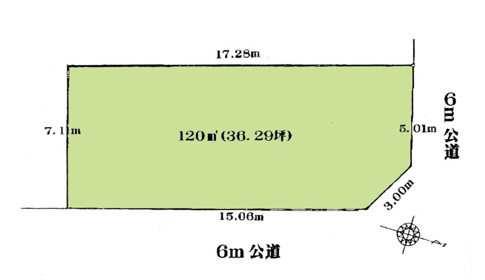 Compartment figure. Land price 12.8 million yen, Land area 120 sq m compartment view