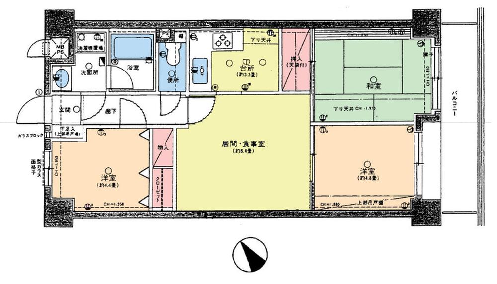 Floor plan. 3LDK, Price 11.8 million yen, Occupied area 60.52 sq m , Balcony area 8.21 sq m floor plan