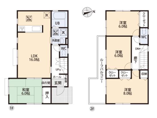 Floor plan. 23.8 million yen, 4LDK, Land area 180 sq m , Building area 99.36 sq m floor plan