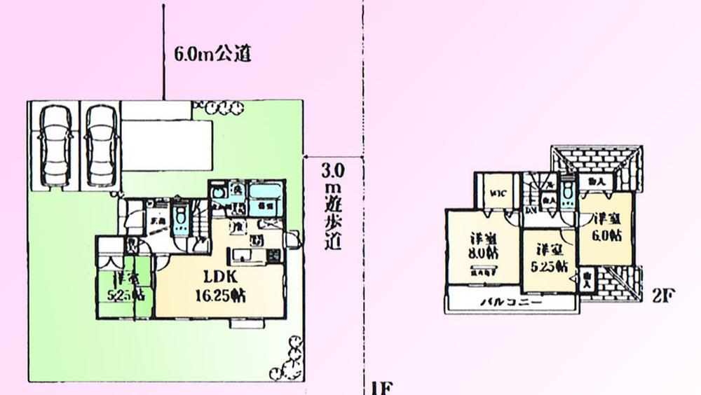 Floor plan. 23.8 million yen, 4LDK, Land area 190.11 sq m , Building area 99.36 sq m