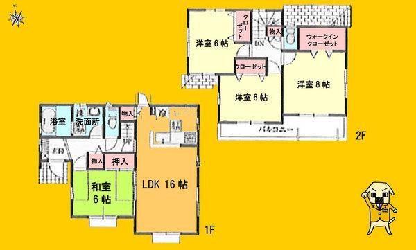 Floor plan. 24.6 million yen, 4LDK, Land area 327 sq m , Building area 103.5 sq m