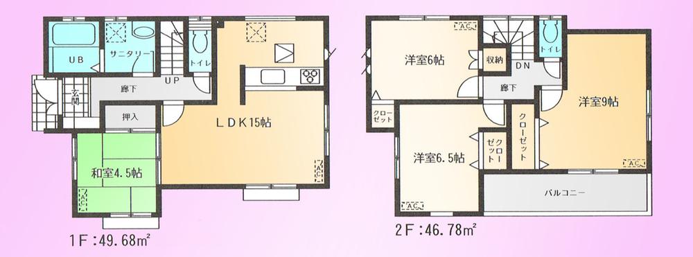 Floor plan. 22,800,000 yen, 4LDK, Land area 234.72 sq m , Building area 96.46 sq m