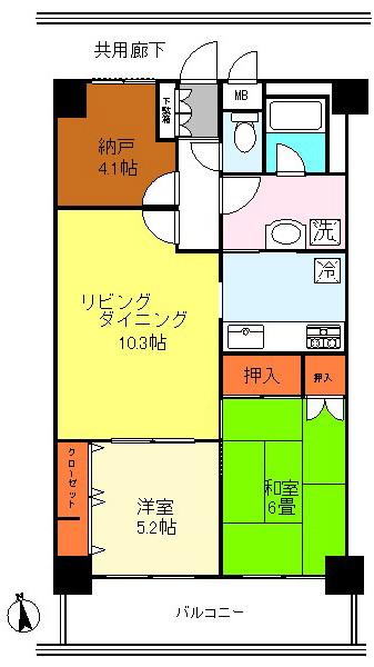 Floor plan. 2LDK+S, Price 6.8 million yen, Occupied area 66.15 sq m , Balcony area 7.56 sq m