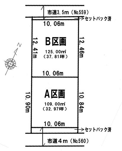 Compartment figure. Land price 7.2 million yen, Land area 109 sq m A compartment