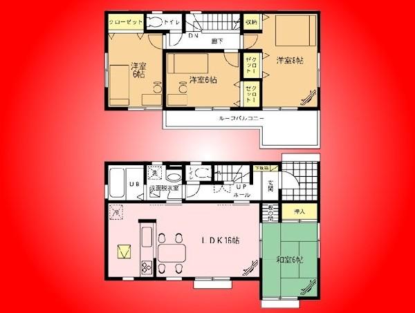Floor plan. 19,800,000 yen, 4LDK, Land area 180 sq m , Building area 99.36 sq m