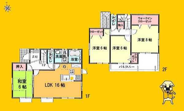 Floor plan. 21,800,000 yen, 4LDK, Land area 322.38 sq m , Building area 103.09 sq m