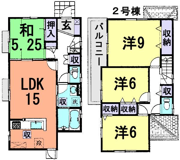 Floor plan. (Building 2), Price 21,800,000 yen, 4LDK, Land area 400.28 sq m , Building area 100.19 sq m