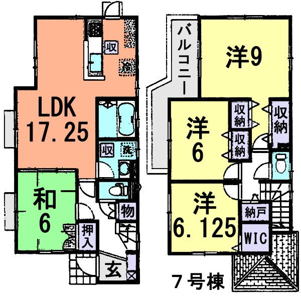 Floor plan. (7 Building), Price 25,900,000 yen, 4LDK, Land area 302.06 sq m , Building area 108.06 sq m
