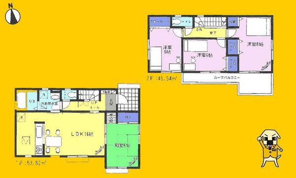 Floor plan. 19,800,000 yen, 4LDK, Land area 180 sq m , Building area 99.36 sq m