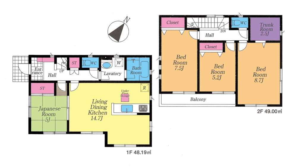Floor plan. 26,800,000 yen, 4LDK, Land area 138.02 sq m , Building area 97.19 sq m floor plan