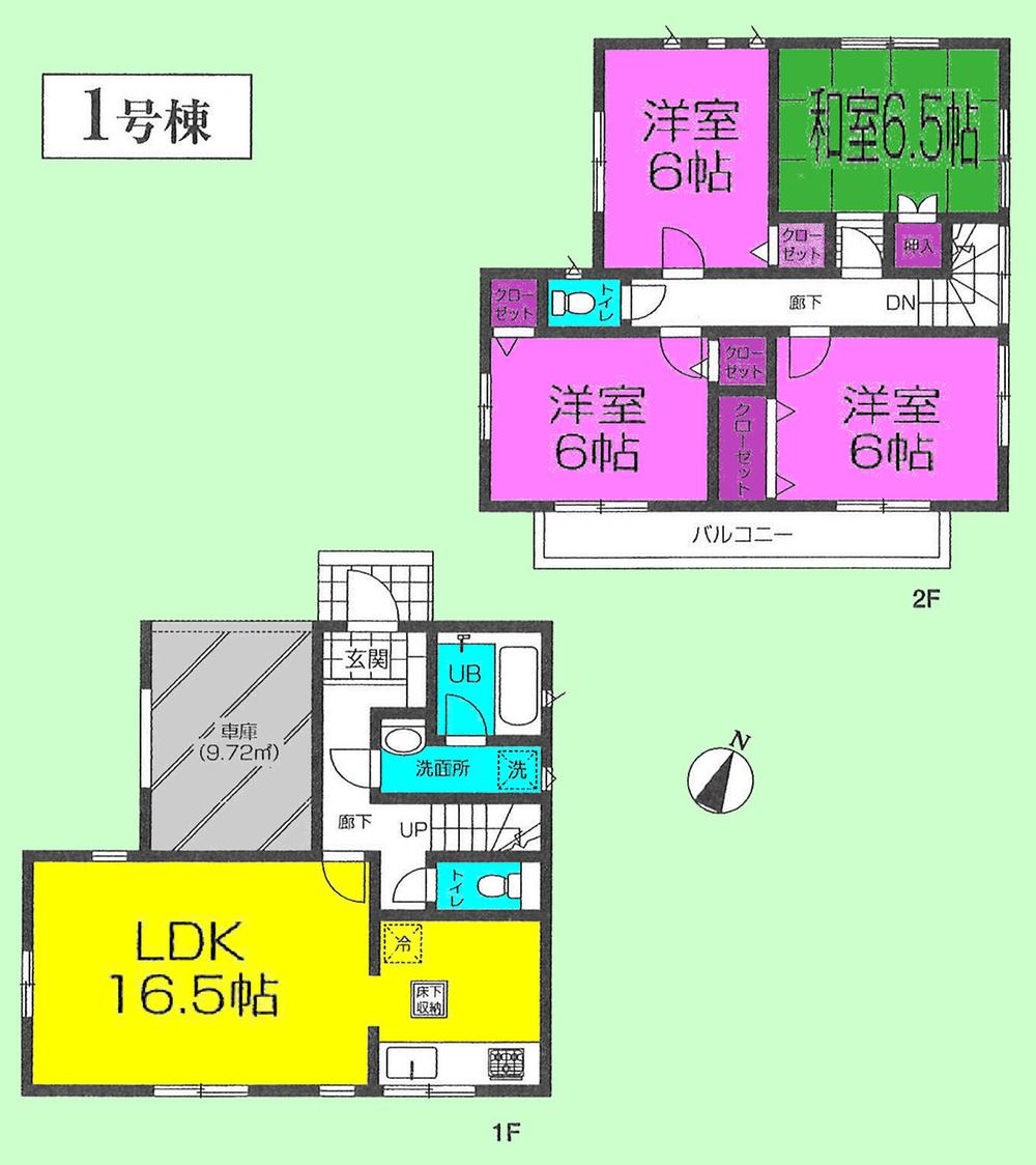 Floor plan. 24,800,000 yen, 4LDK, Land area 119.45 sq m , Building area 103.68 sq m