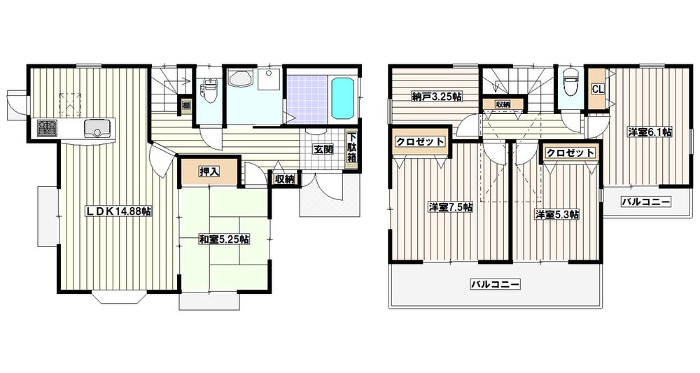 Floor plan. 26,800,000 yen, 4LDK + S (storeroom), Land area 133.06 sq m , Building area 102.26 sq m floor plan
