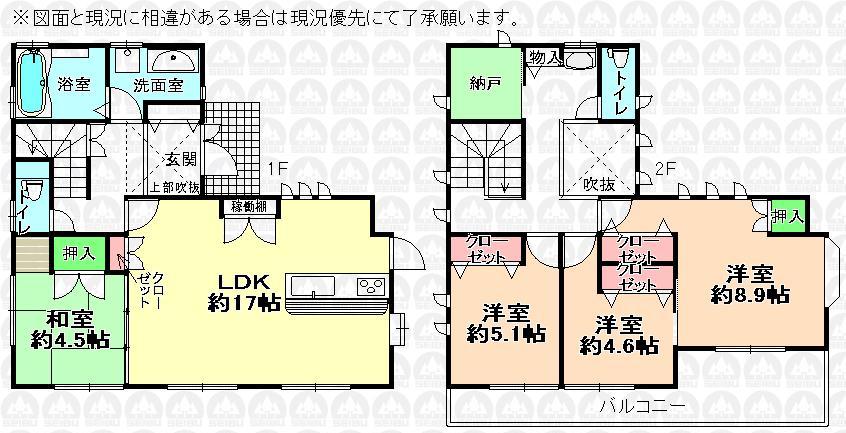 Floor plan. 33,800,000 yen, 4LDK + S (storeroom), Land area 138.85 sq m , All-electric homes with a building area of ​​109.3 sq m solar panels