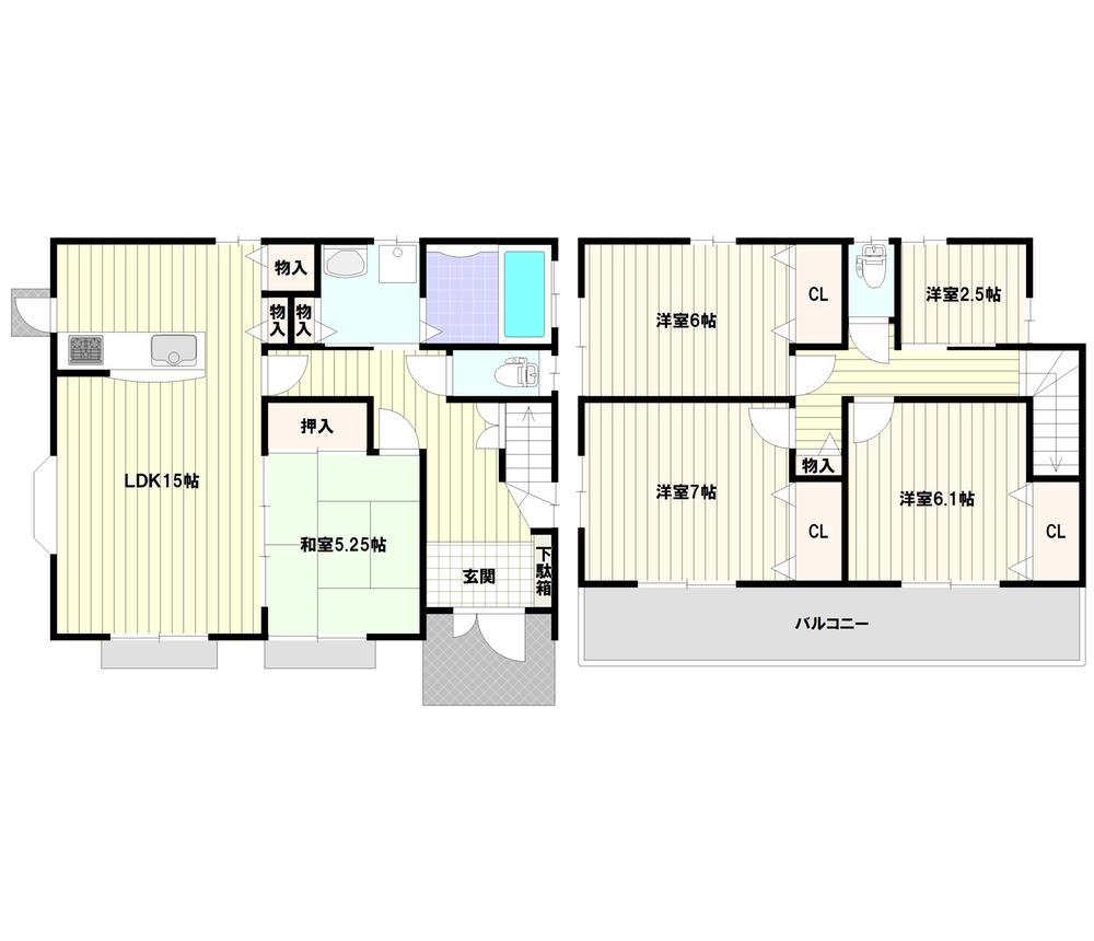 Floor plan. 28.8 million yen, 4LDK + S (storeroom), Land area 134.39 sq m , Building area 107.43 sq m of room 32 square meters ultra 4LDK + S! 