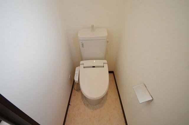 Toilet. Second floor toilet with warm water cleaning toilet seat. Also it comes with a counter.