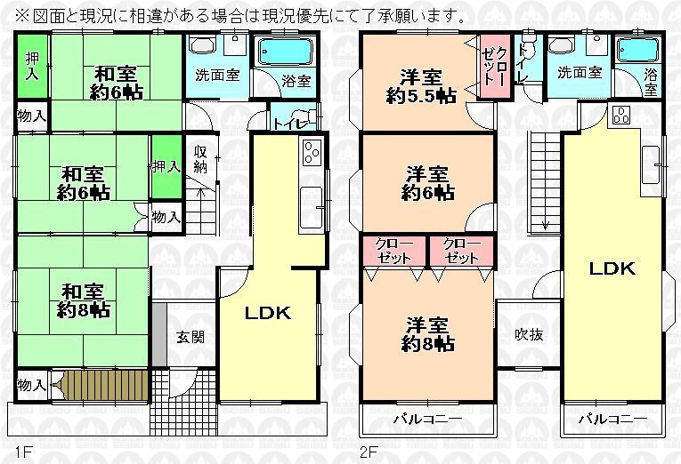 Floor plan. 29,800,000 yen, 6LDK, Land area 224.24 sq m , Building area 157.86 sq m