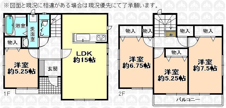 Floor plan. 25,800,000 yen, 4LDK, Land area 100.3 sq m , Building area 95.23 sq m