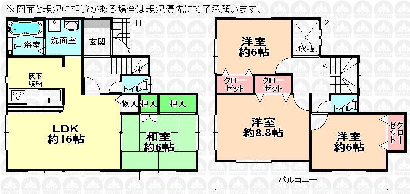 Floor plan. 25,800,000 yen, 4LDK, Land area 128.36 sq m , Building area 101.85 sq m