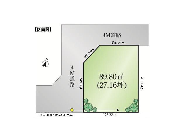Compartment figure. Land price 7.8 million yen, Land area 89.8 sq m Sayama Sasai 2-chome compartment view