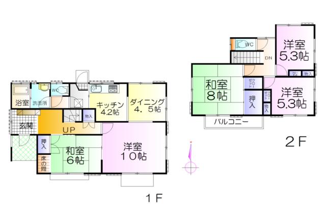 Floor plan. 18,800,000 yen, 5DK, Land area 208.11 sq m , Building area 106.82 sq m