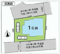 Compartment figure. 29,800,000 yen, 4LDK, Land area 118.93 sq m , Building area 93.98 sq m car space two Allowed, North-South double-sided road. 