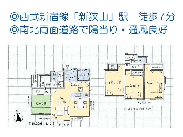 Floor plan. 29,800,000 yen, 4LDK, Land area 118.93 sq m , Building area 93.98 sq m Zenshitsuminami direction. 