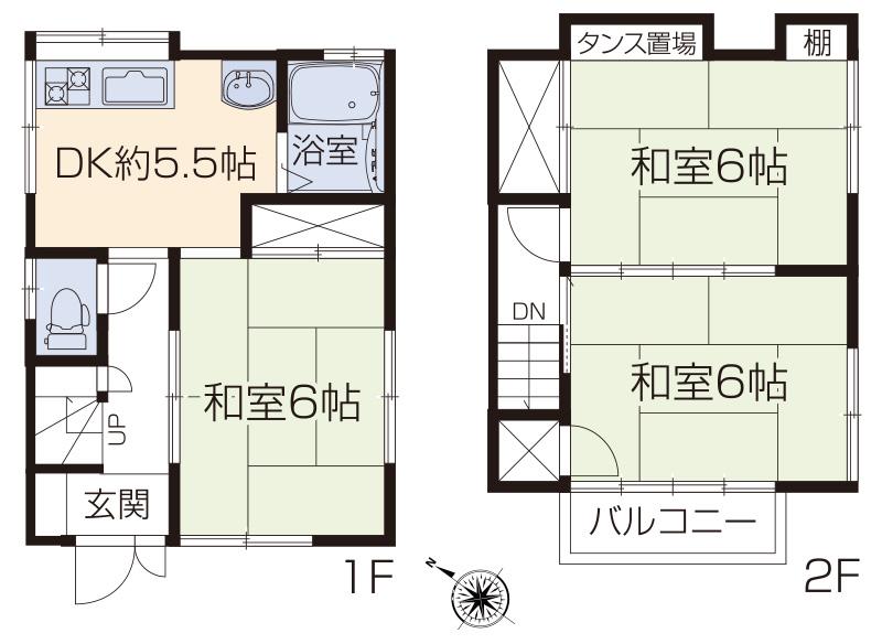 Floor plan. 7.6 million yen, 3DK, Land area 60.12 sq m , Building area 49.58 sq m
