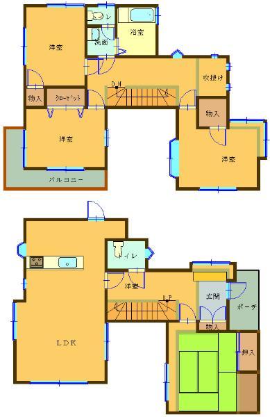 Floor plan. 22,800,000 yen, 4LDK, Land area 146.73 sq m , It is a building area of ​​115.11 sq m 4LDK