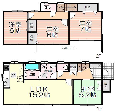 Floor plan. 22.5 million yen, 4LDK, Land area 118.7 sq m , Building area 94.8 sq m 3 Building
