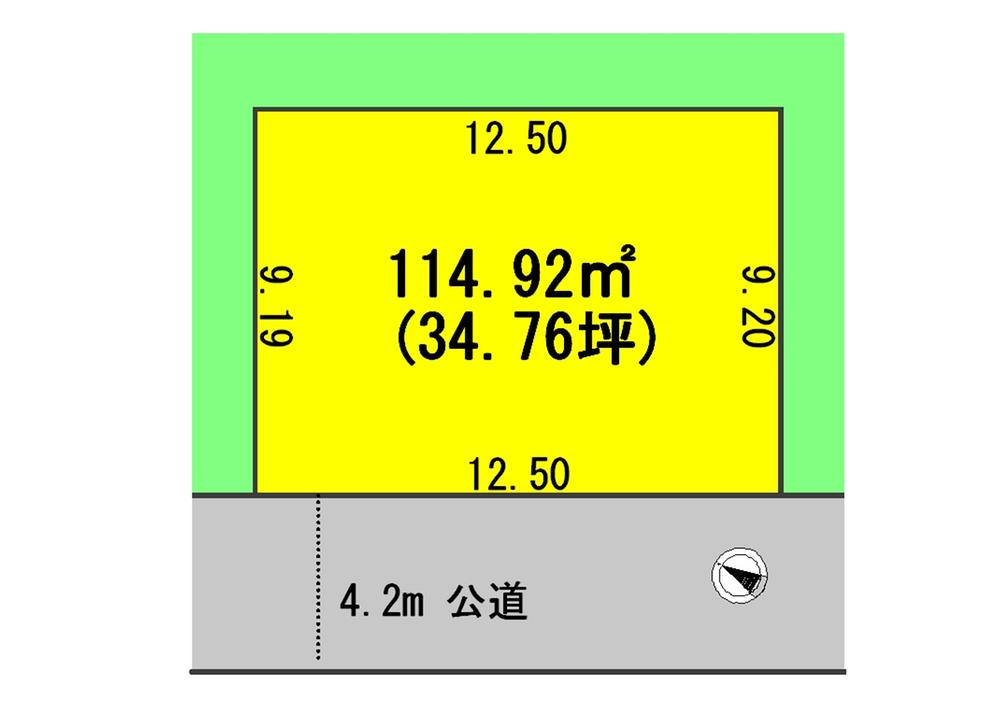 Compartment figure. Land price 13,900,000 yen, Land area 114.92 sq m