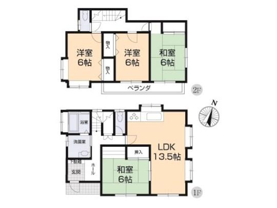 Floor plan. 18,800,000 yen, 4LDK, Land area 126.6 sq m , Building area 99.36 sq m floor plan