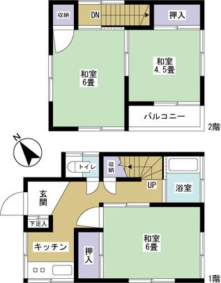 Floor plan.  ■ 3K type