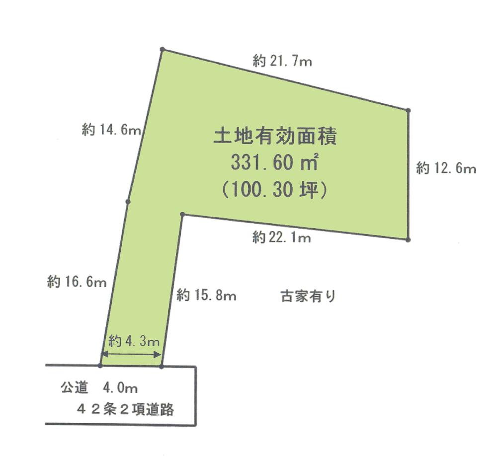 Compartment figure. Land price 14.8 million yen, Land area 331.6 sq m compartment view