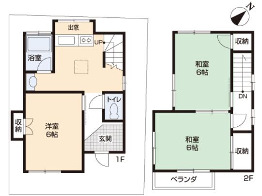 Floor plan. 4,976,000 yen, 3DK, Land area 53.3 sq m , Building area 53.37 sq m floor plan