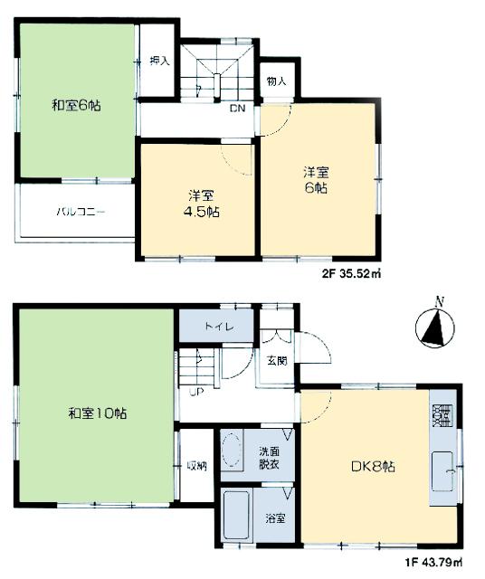 Floor plan. 9.8 million yen, 4DK, Land area 100 sq m , Building area 79.31 sq m