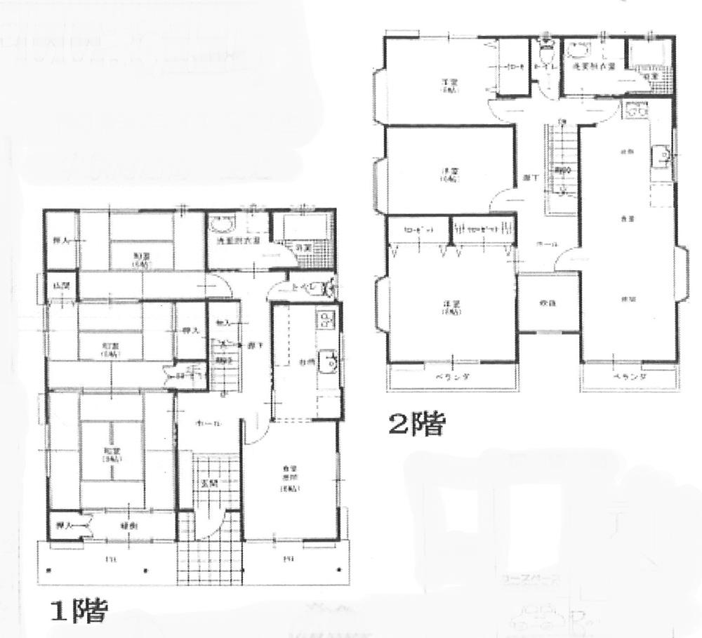 Floor plan. 29,800,000 yen, 6LLDDKK, Land area 224.24 sq m , Building area 157.86 sq m